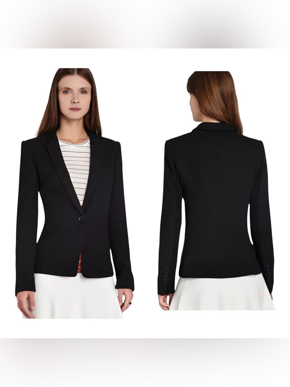 BCBGMAXAZRIA Kamryn Slim Classic Blazer Jacket Black Size XS Office Preppy